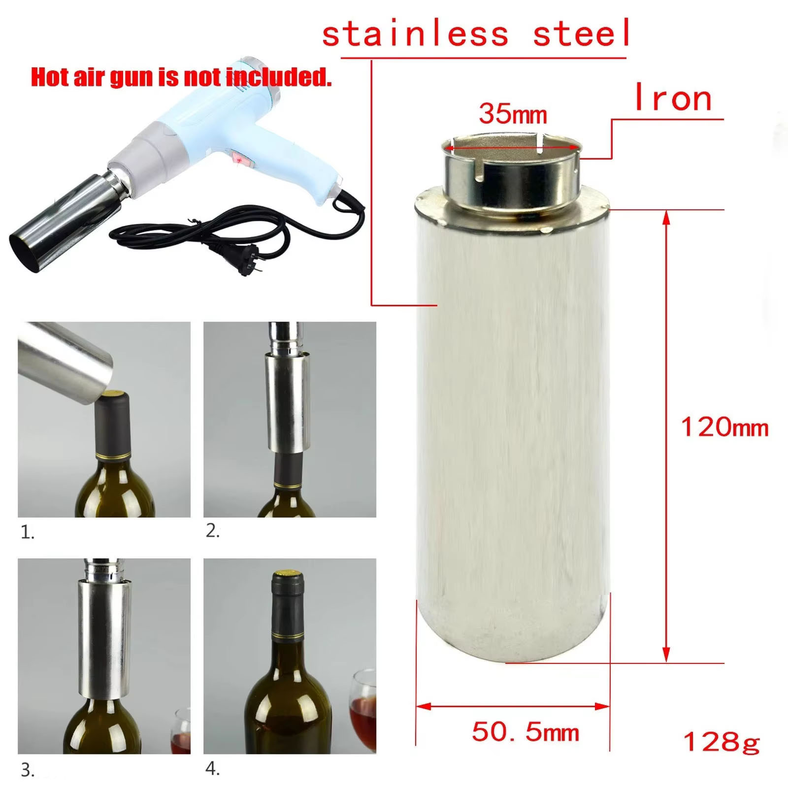 Heat Gun Embossing - Máquina selladora de tapas termoencogibles de
