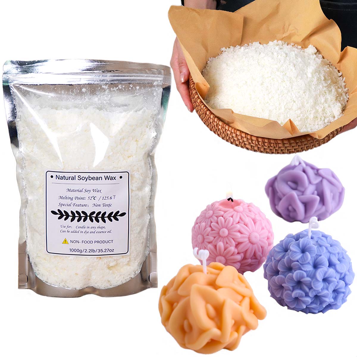 Candle Making Raw Material - 100/250/500/1000g escamas de cera de soja