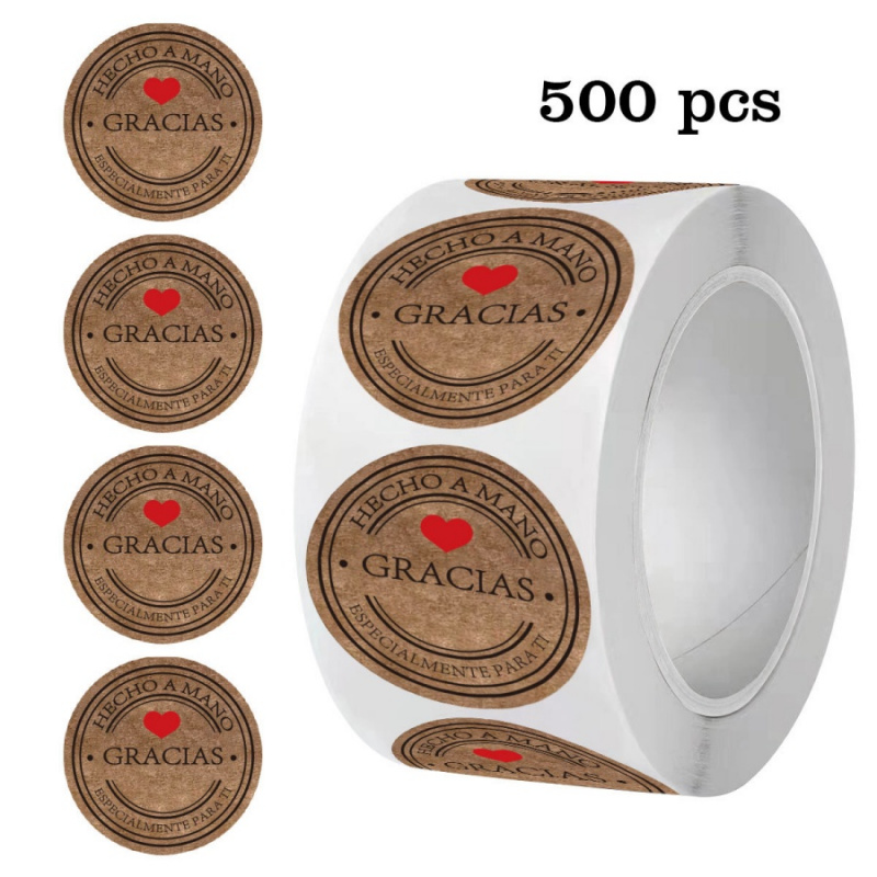 500 Uds. Pegatinas de agradeci - Label Sticker Round reseña y precio