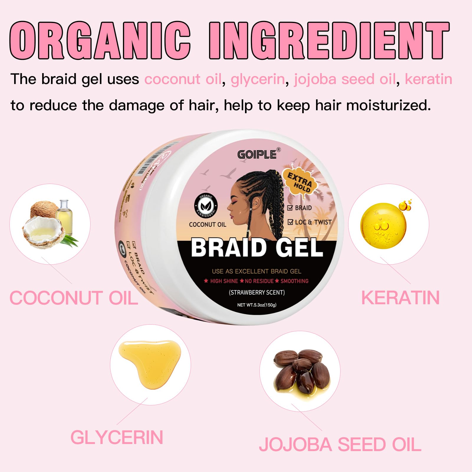 GOIPLE-Gel trenzado con aroma  - Coconut Wax Flake reseña y precio